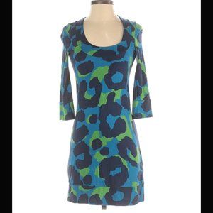 Boden Casual Dress Blue Green Black Animal Print